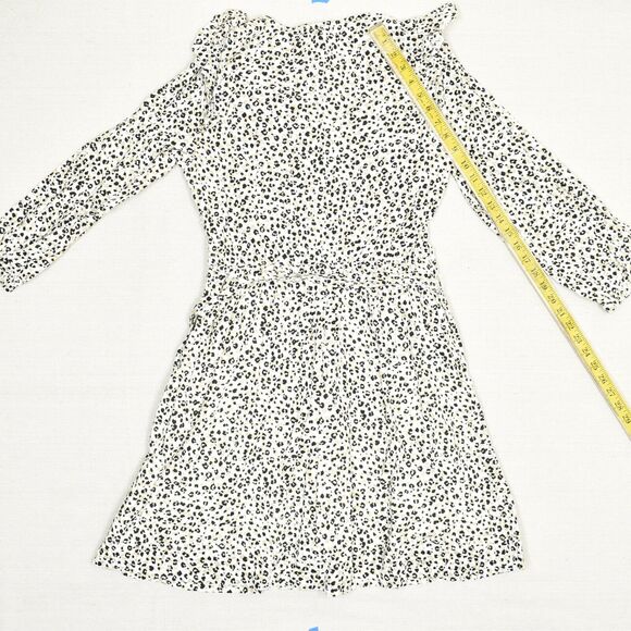 NEW J. Crew Women Fit & Flare Dress Cheetah Long Sleeve Cotton Multicolor Size S - Picture 7 of 8